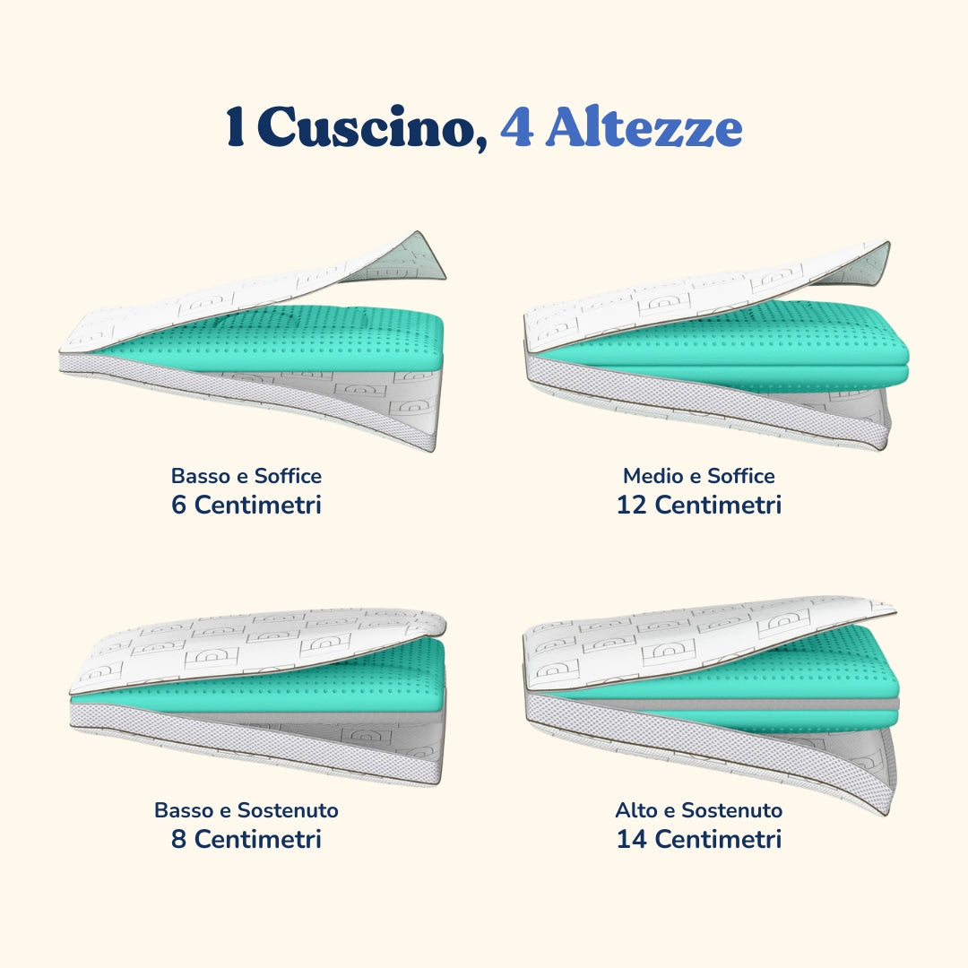 Cuscino Ad Altezza Regolabile - Aloe Vera