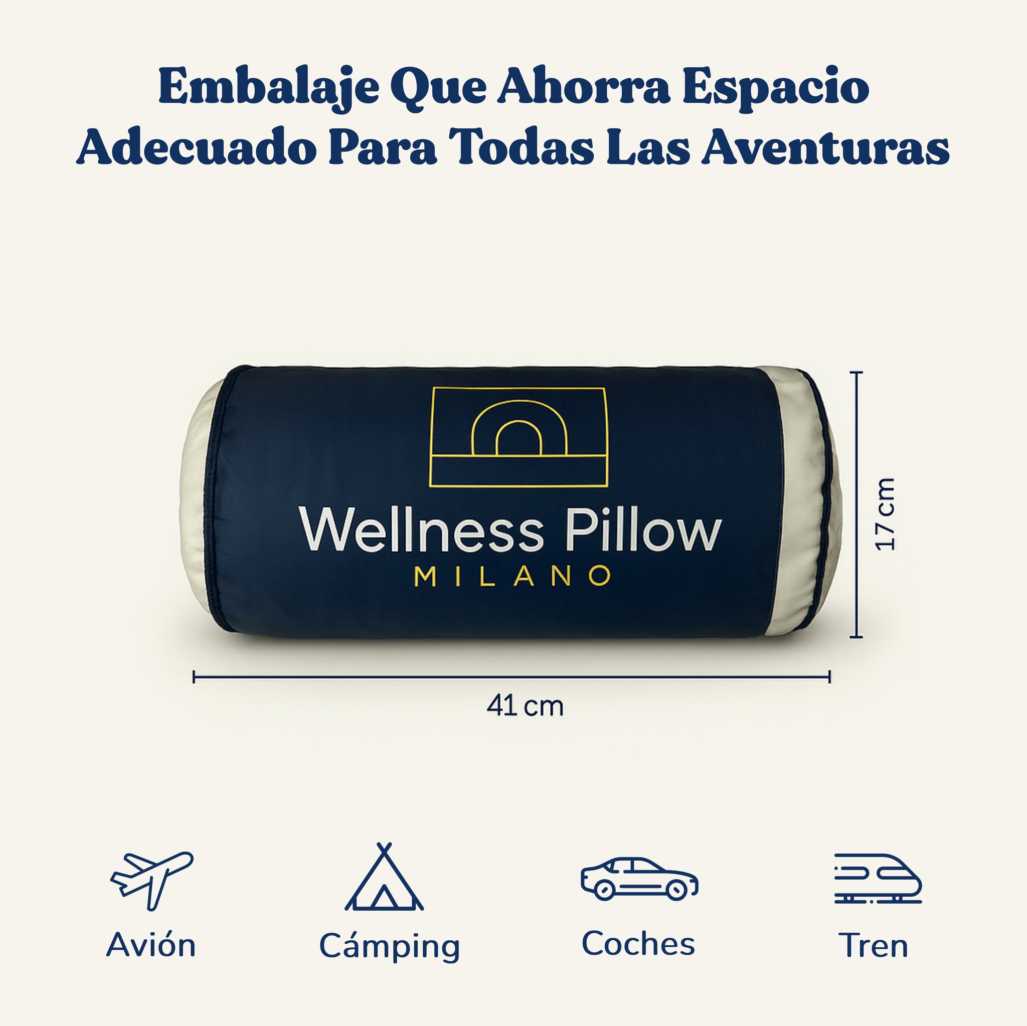 Almohada de viaje de aloe vera (40 cm x 40 cm)